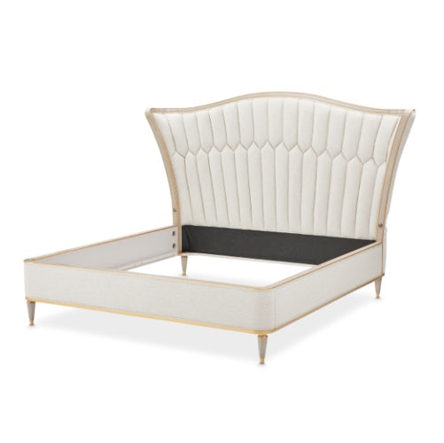 AICO Furniture St.Charles Queen Upholstered Bed in Dove Gray - Furniture Land (Milwaukee, WI)