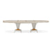 AICO Furniture St. Charles Double Pedestal Dining Table in Dove Gray - Furniture Land (Milwaukee, WI)
