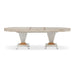 AICO Furniture St. Charles Double Pedestal Dining Table in Dove Gray - Furniture Land (Milwaukee, WI)