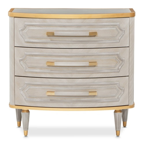 AICO Furniture St.Charles 3 Drawer Nightstand in Dove Gray - Furniture Land (Milwaukee, WI)