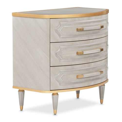 AICO Furniture St.Charles 3 Drawer Nightstand in Dove Gray - Furniture Land (Milwaukee, WI)