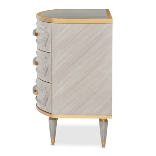 AICO Furniture St.Charles 3 Drawer Nightstand in Dove Gray - Furniture Land (Milwaukee, WI)