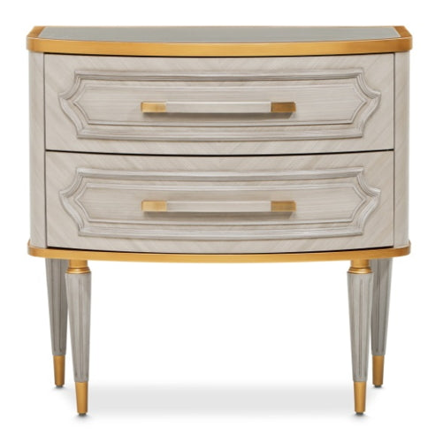 AICO Furniture St.Charles 2 Drawer Nightstand in Dove Gray - Furniture Land (Milwaukee, WI)