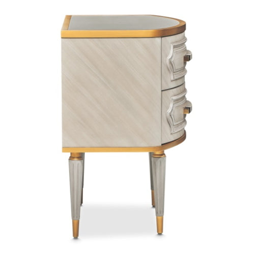 AICO Furniture St.Charles 2 Drawer Nightstand in Dove Gray - Furniture Land (Milwaukee, WI)