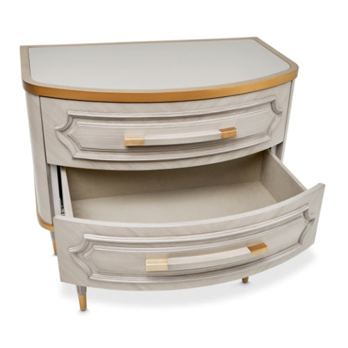 AICO Furniture St.Charles 2 Drawer Nightstand in Dove Gray - Furniture Land (Milwaukee, WI)