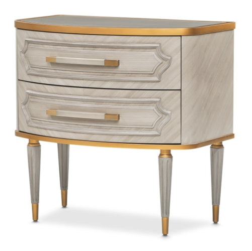 AICO Furniture St.Charles 2 Drawer Nightstand in Dove Gray - Furniture Land (Milwaukee, WI)