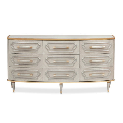 AICO Furniture St.Charles Dresser in Dove Gray - Furniture Land (Milwaukee, WI)