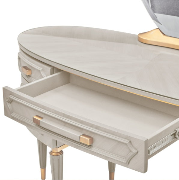 AICO Furniture St.Charles Vanity Desk in Dove Gray - Furniture Land (Milwaukee, WI)