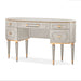 AICO Furniture St.Charles Vanity Desk with Mirror in Dove Gray - Furniture Land (Milwaukee, WI)