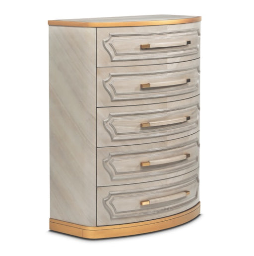 AICO Furniture St.Charles 5 Drawer Highboy Chest in Dove Gray - Furniture Land (Milwaukee, WI)