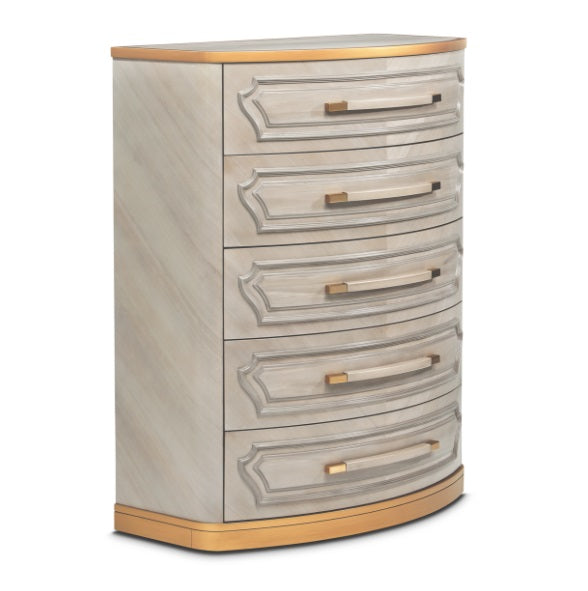 AICO Furniture St.Charles 5 Drawer Highboy Chest in Dove Gray - Furniture Land (Milwaukee, WI)
