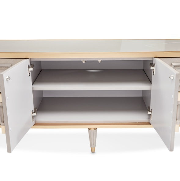 AICO Furniture St.Charles Media Cabinet in Dove Gray - Furniture Land (Milwaukee, WI)