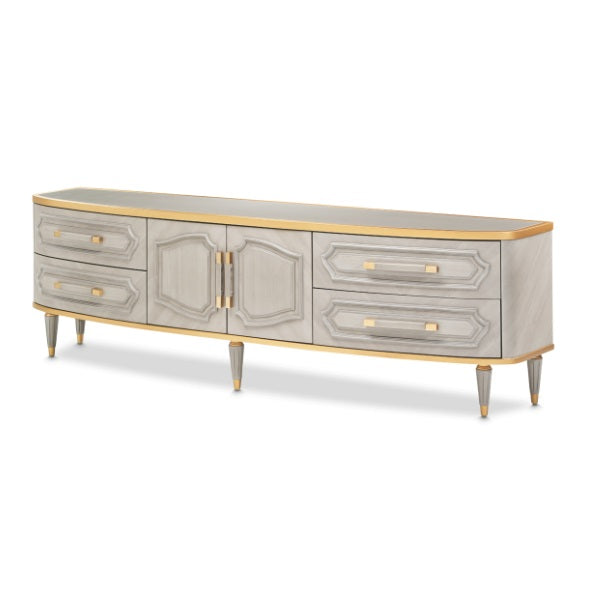 AICO Furniture St.Charles Media Cabinet in Dove Gray - Furniture Land (Milwaukee, WI)