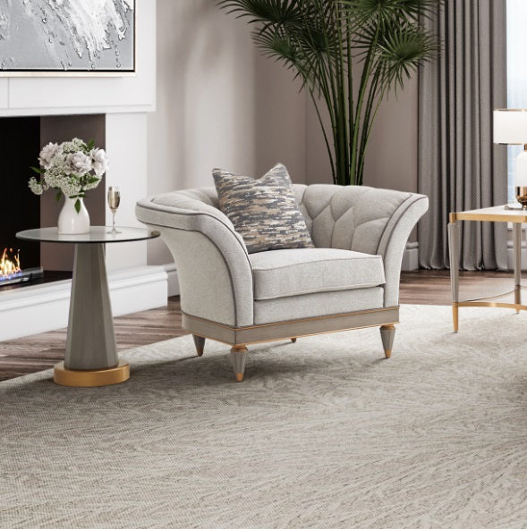AICO Furniture St.Charles Matching Chair in Dove Gray - Furniture Land (Milwaukee, WI)