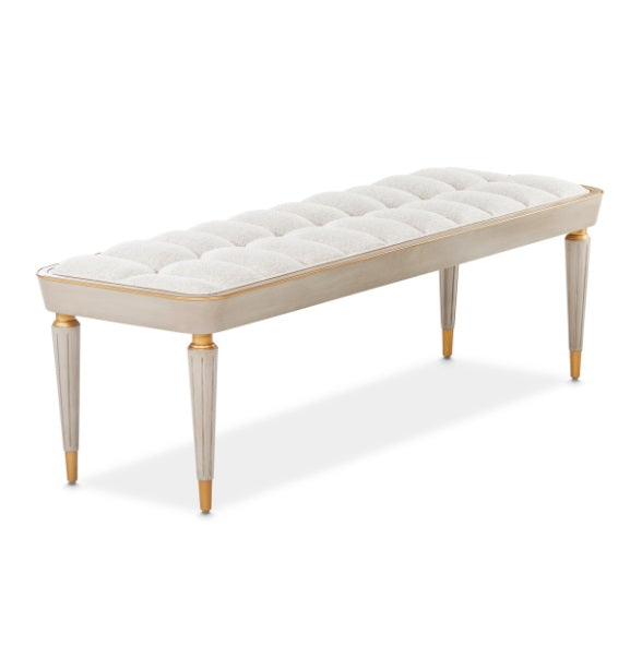 AICO Furniture St.Charles Accent Bench in Dove Gray - Furniture Land (Milwaukee, WI)