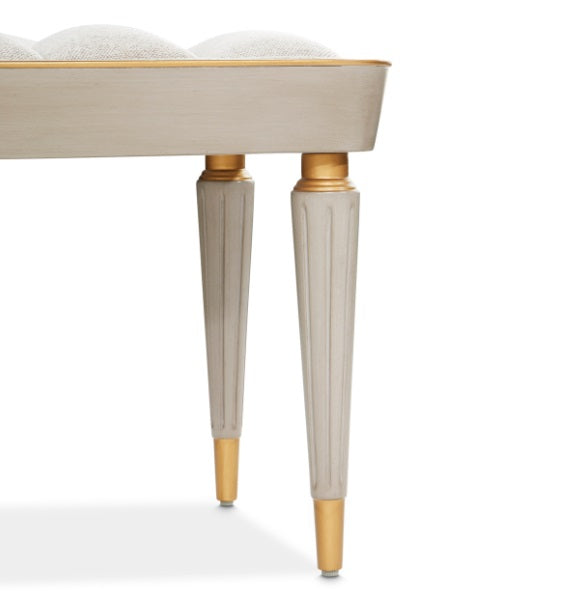 AICO Furniture St.Charles Accent Bench in Dove Gray - Furniture Land (Milwaukee, WI)