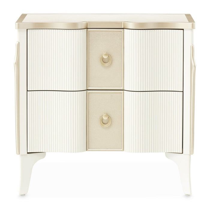 AICO Furniture La Marisia Nightstand in Creamy Pearl - Furniture Land (Milwaukee, WI)