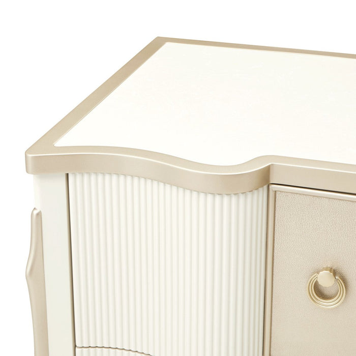 AICO Furniture La Marisia Nightstand in Creamy Pearl - Furniture Land (Milwaukee, WI)