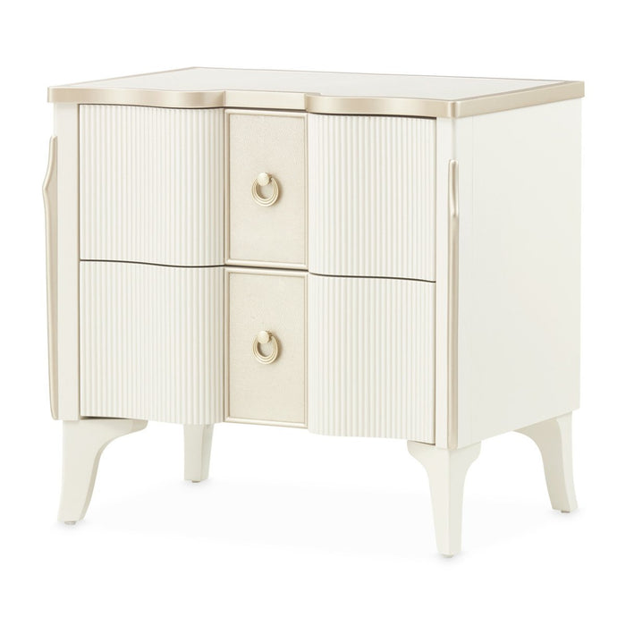 AICO Furniture La Marisia Nightstand in Creamy Pearl - Furniture Land (Milwaukee, WI)