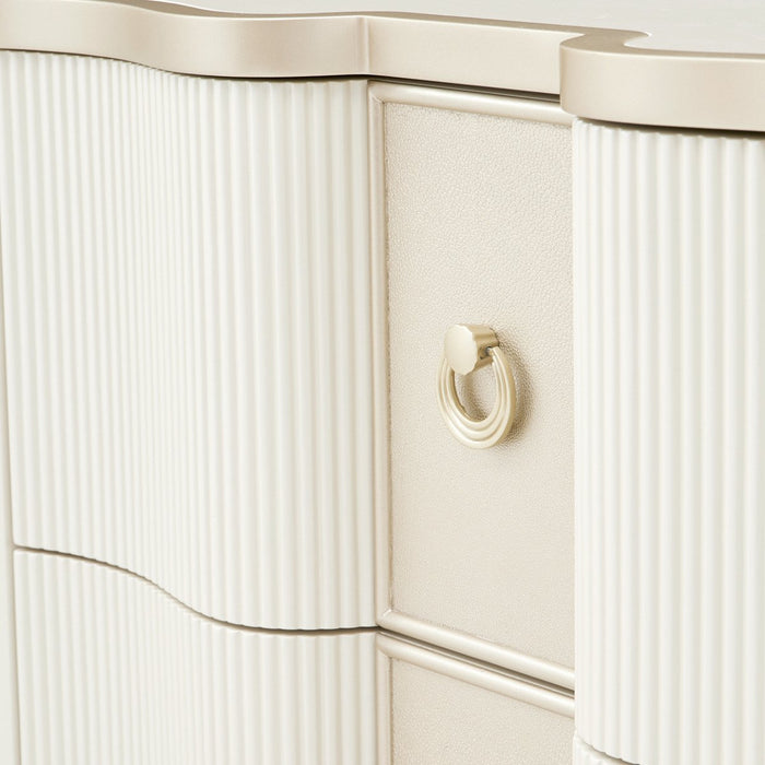 AICO Furniture La Marisia Nightstand in Creamy Pearl - Furniture Land (Milwaukee, WI)