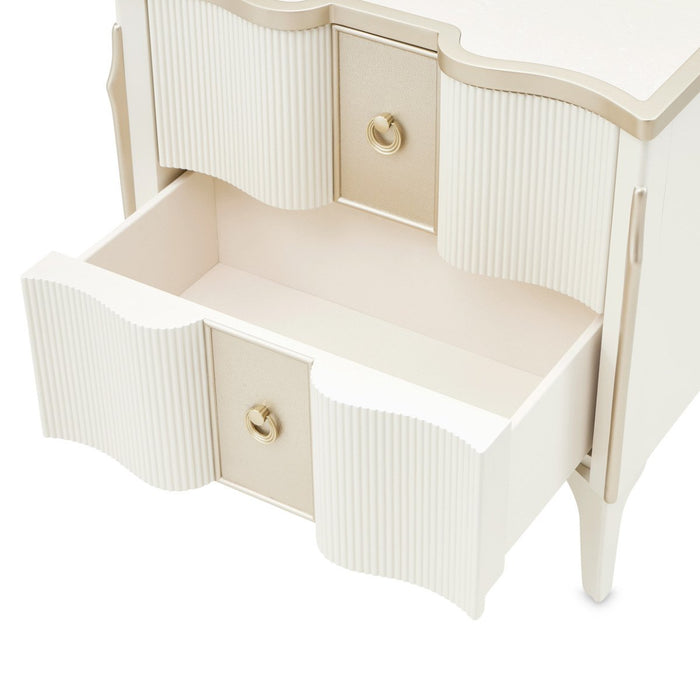 AICO Furniture La Marisia Nightstand in Creamy Pearl - Furniture Land (Milwaukee, WI)
