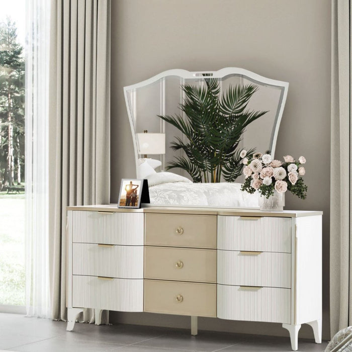AICO Furniture La Marisia Dresser in Creamy Pearl - Furniture Land (Milwaukee, WI)
