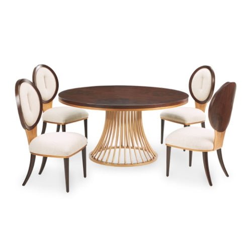 AICO Furniture Camellia Field Round Dining Table in Warm Pecan - Furniture Land (Milwaukee, WI)
