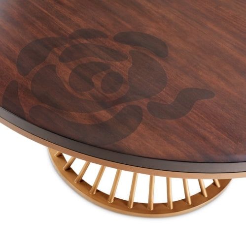 AICO Furniture Camellia Field Round Dining Table in Warm Pecan - Furniture Land (Milwaukee, WI)