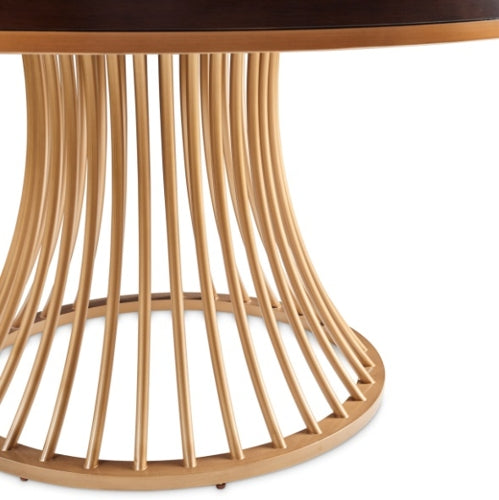 AICO Furniture Camellia Field Round Dining Table in Warm Pecan - Furniture Land (Milwaukee, WI)