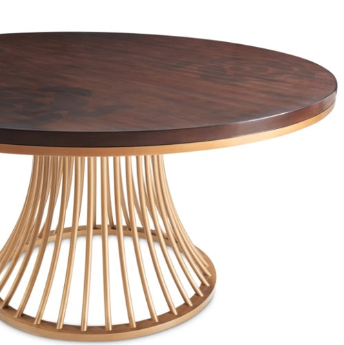 AICO Furniture Camellia Field Round Dining Table in Warm Pecan - Furniture Land (Milwaukee, WI)