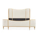 AICO Furniture Camellia Field Queen Upholstered Panel Bed in Caramel - Furniture Land (Milwaukee, WI)