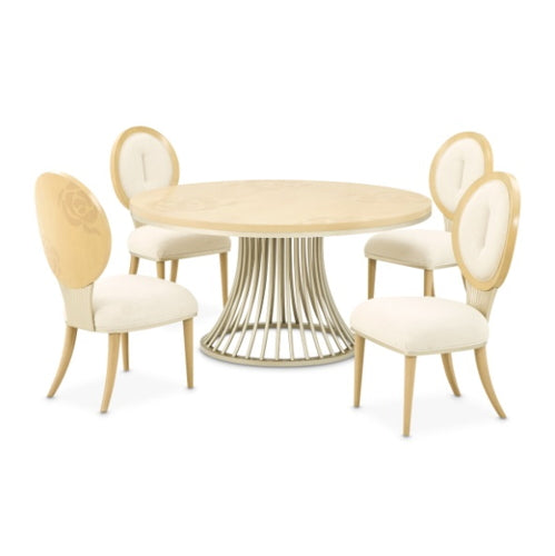 AICO Furniture Camellia Field Round Dining Table in Caramel - Furniture Land (Milwaukee, WI)