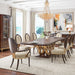 AICO Furniture Camellia Field Rectangular Pedestal Dining Table in Warm Pecan - Furniture Land (Milwaukee, WI)