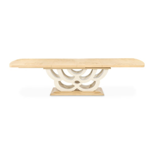 AICO Furniture Camellia Field Rectangular Pedestal Dining Table in Caramel - Furniture Land (Milwaukee, WI)