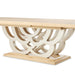 AICO Furniture Camellia Field Rectangular Pedestal Dining Table in Caramel - Furniture Land (Milwaukee, WI)