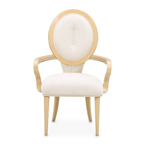 AICO Furniture Camellia Field Arm Chair (Set of 2) in Caramel - Furniture Land (Milwaukee, WI)