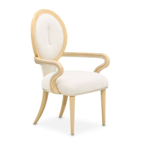 AICO Furniture Camellia Field Arm Chair (Set of 2) in Caramel - Furniture Land (Milwaukee, WI)