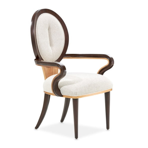 AICO Furniture Camellia Field Arm Chair (Set of 2) in Warm Pecan - Furniture Land (Milwaukee, WI)