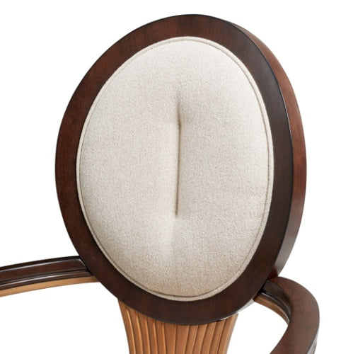 AICO Furniture Camellia Field Arm Chair (Set of 2) in Warm Pecan - Furniture Land (Milwaukee, WI)