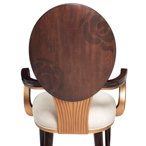 AICO Furniture Camellia Field Arm Chair (Set of 2) in Warm Pecan - Furniture Land (Milwaukee, WI)