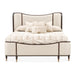 AICO Furniture Camellia Field Queen Upholstered Panel Bed in Warm Pecan - Furniture Land (Milwaukee, WI)