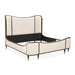 AICO Furniture Camellia Field Queen Upholstered Panel Bed in Warm Pecan - Furniture Land (Milwaukee, WI)