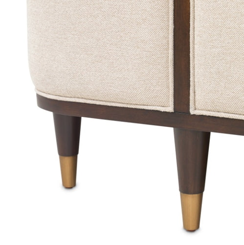 AICO Furniture Camellia Field Queen Upholstered Panel Bed in Warm Pecan - Furniture Land (Milwaukee, WI)