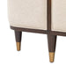 AICO Furniture Camellia Field Queen Upholstered Panel Bed in Warm Pecan - Furniture Land (Milwaukee, WI)