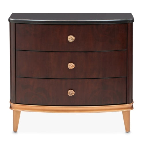 AICO Furniture Camellia Field Nightstand in Warm Pecan - Furniture Land (Milwaukee, WI)