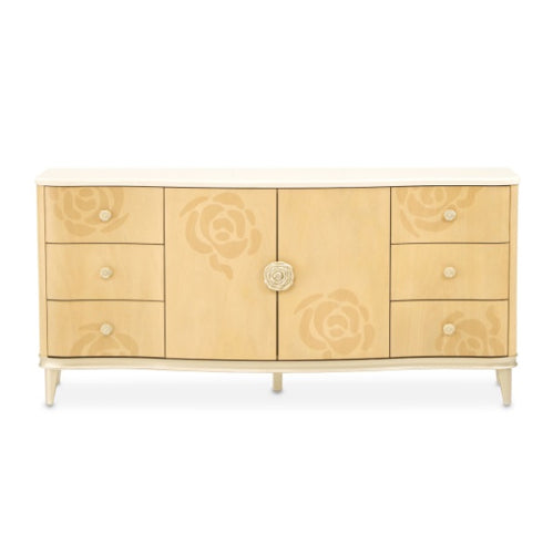 AICO Furniture Camellia Field Dresser in Caramel - Furniture Land (Milwaukee, WI)
