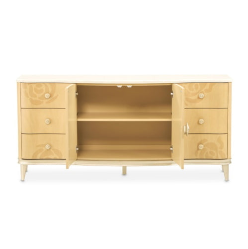 AICO Furniture Camellia Field Dresser in Caramel - Furniture Land (Milwaukee, WI)