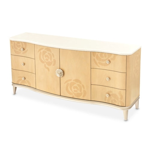 AICO Furniture Camellia Field Dresser in Caramel - Furniture Land (Milwaukee, WI)