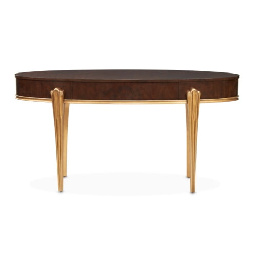 AICO Furniture Camellia Field Vanity Desk in Warm Pecan - Furniture Land (Milwaukee, WI)