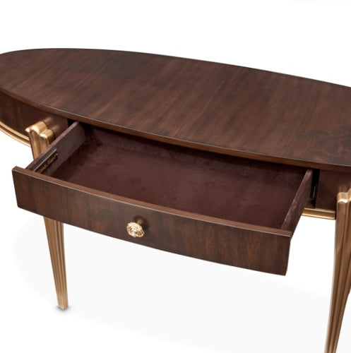AICO Furniture Camellia Field Vanity Desk in Warm Pecan - Furniture Land (Milwaukee, WI)